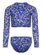 Roxy Shadow Floral Crop Lycra Set Blå