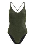 Lindex Swimsuit Naila Lurex Grön