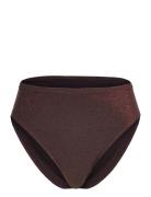 Lindex Brief Bikini High Hanna Lurex Brun