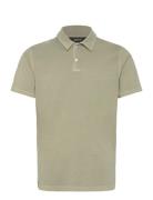 Mads Nørgaard Cotton Jersey Pigment Dye Polo Shirt Khaki Green