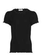 Rosemunde Kids Rkbalta Modal Ss Lace T-Shirt Svart