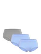Lindex 3-Pack Seamless Trosor Med Normalhã¶G Midja Blå