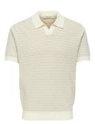 ONLY & SONS Onstheo Reg Ss Split Polo Knit Cs Kräm