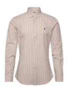 Polo Ralph Lauren Slim Fit Striped Stretch Poplin Shirt Beige
