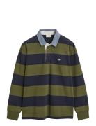 GANT Reg Chambray Stripe Heavy Rugger Khaki Green