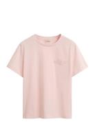 GANT Reg Tonal Shield Ss T-Shirt Rosa