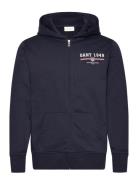 GANT Graphic Full Zip Hoodie Marinblå