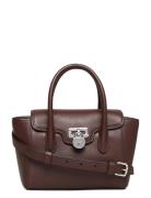 Lauren Ralph Lauren Pebbled Leather Small Tanner Satchel Brun