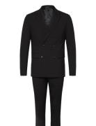 Lindbergh Plain Db Mens Suit - Normal Length Svart