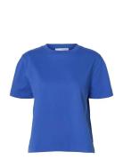 Selected Femme Slfessential Ss Boxy Tee Noos Blå
