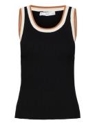 Mango Knitted Top With Contrast Details Svart
