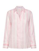 Mango Striped Cotton Shirt Rosa