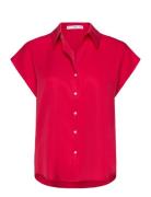 Mango Lyocell Sleeveless Shirt Röd