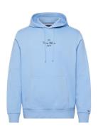 Tommy Hilfiger Outline Flag Script Hoodie Blå