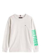 Tommy Hilfiger Hilfiger Sleeve Graphic Tee Ls Grå