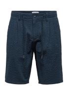 ONLY & SONS Onsleo Life 0009 Seersucker Shorts Marinblå