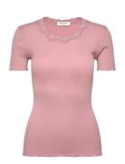 Rosemunde Rwbeatha Ss Regular O-Neck Lace T-S Rosa
