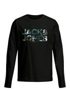 Jack & J S Jjgeplas Tee Ls Crew Neck Jnr Svart