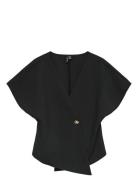 Vero Moda Vmsonja Ss V-Neck Top Wvn Exp Svart
