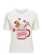 ONLY Onlrosie Life S/S Top Box Xmas Jrs Vit