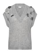 Dante6 Dante6-Nycia Sleeveless Sequin Sweater Grå