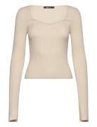 Gina Tricot Rib Knitted Top Beige