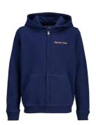 Jack & J S Jornorrebro Emb Sweat Zip Hood Jnr Marinblå
