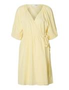 Selected Slfhannah 2/4 Short Wrap Broderi Dress D Gul