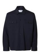 Selected Slhreg Lorent Bi-Stretch Overshirt Marinblå