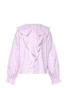 Mango Shirt With Ruffle Detail Rosa