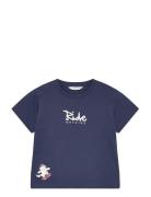 Mango Dog Printed T-Shirt Marinblå