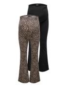 Only Maternity Olmlovely Leo Flared Pant 2-Pack Noos Svart