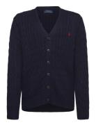 Ralph Lauren Kids Cable-Knit Cotton V-Neck Cardigan Marinblå