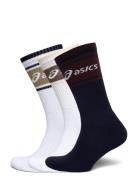 Asics 3 Pack Asics Logo Crew Sock Multi/patterned
