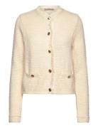 Mango Knitted Cardigan With Frayed Ends Kräm