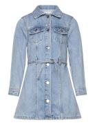 Mango Knot Denim Dress Blå