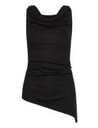 Mango Draped Knitted Top Svart