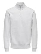 ONLY & SONS Onsceres Half Zip Sweat Noos Grå
