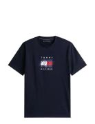 Tommy Hilfiger Linear Flag Graphic Tee Marinblå
