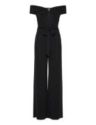Lauren Ralph Lauren Belted Jersey Off-The-Shoulder Jumpsuit Svart