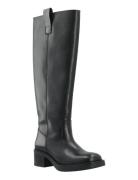 Bianco Biamary Knee High Pull On Boot Smooth Leather Svart