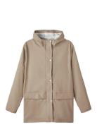 LMTD Nlndry10 Long Rain Jacket Fo Beige
