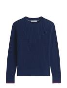 Tommy Hilfiger Co Cable Fine Gg C-Nk Ls Sweater Marinblå