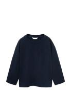 Mango Pocket Cotton T-Shirt Marinblå