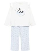 Mango Printed Long Pyjamas Blå