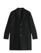 Tommy Hilfiger Dc Wool Mix Coat Svart