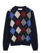 GANT Argyle C-Neck Marinblå