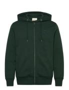 GANT Reg Tonal Shield Full Zip Hoodie Grön
