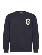 GANT G Badge Sweat C-Neck Marinblå