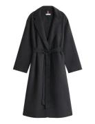 Tommy Hilfiger Df Wool Reg Belted Maxi Coat Grå